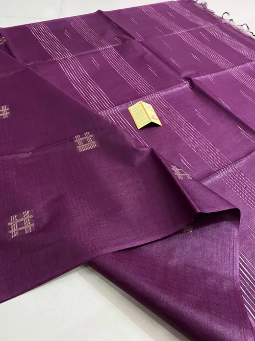 Pure Katan Silk Handwoven Saree with Self Weaving Design